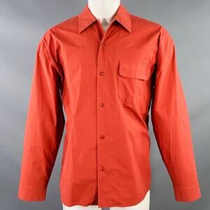 YMC Size M Wray Red Brick Cotton Blend Oversized One Pocket Long Sleeve Shirt